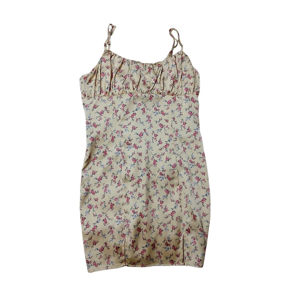 Forever 21 Women’s Size M Yellow‎ Floral Mini Slip Dress Cottagecore Romantic